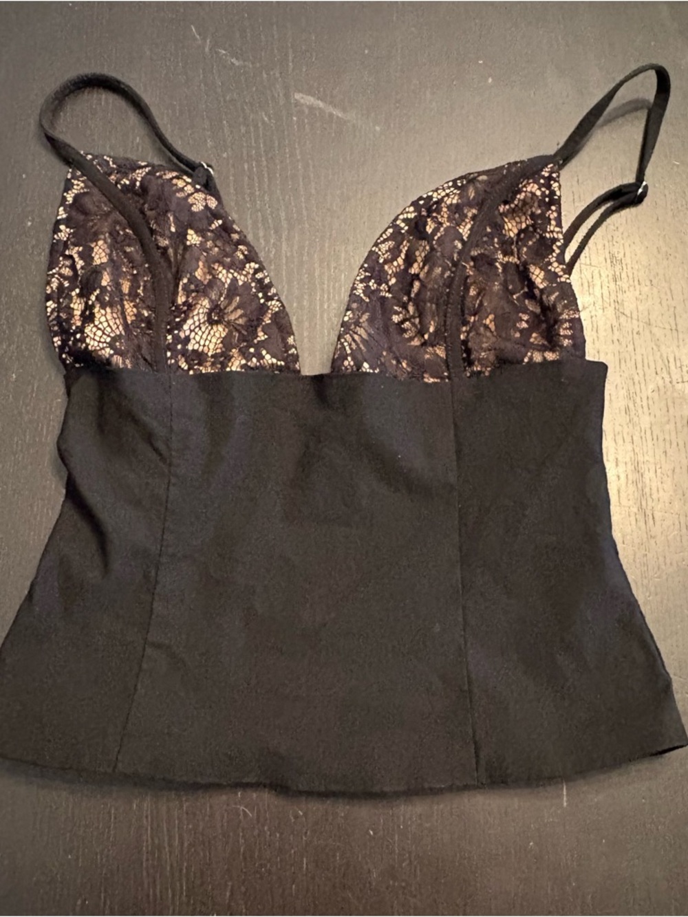 White Fox Boutique Black Lace Trim Cami Top - Picture 2 of 4
